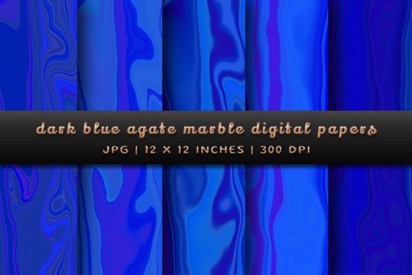 Download Dark Blue Agate Marble Digital Papers - Marble digital paper Collection
