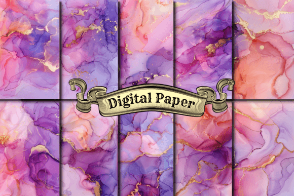 Download Pink and Gold Marble Digital Paper - Marble digital paper Collection