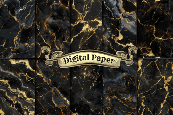 Download Black and Gold Marble Digital Paper - Marble digital paper Collection