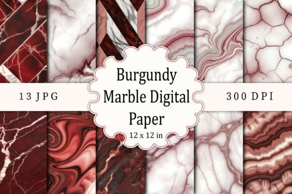 Download Burgundy Marble Digital Paper - Marble digital paper Collection