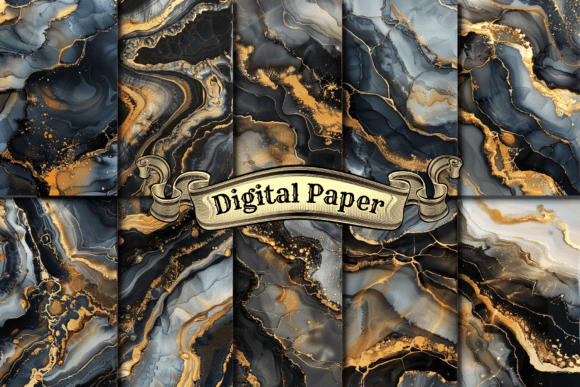 Download Black and Gold Marble Digital Paper - Marble digital paper Collection