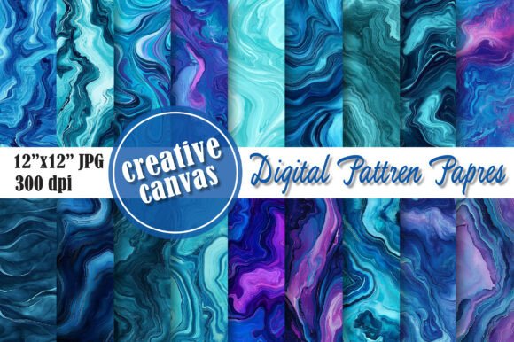 Download Blue Marble Digital Paper Bundle - Marble digital paper Collection